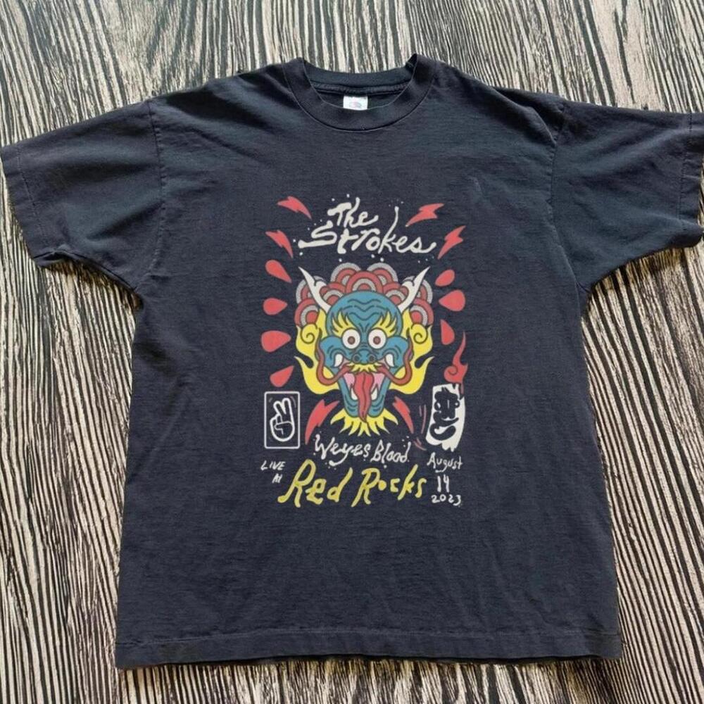 Gildan Men Black T-Shirt, The Strokes Black Band Tee